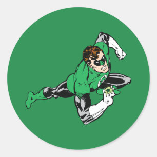 Green Lantern Leap Right Classic Round Sticker