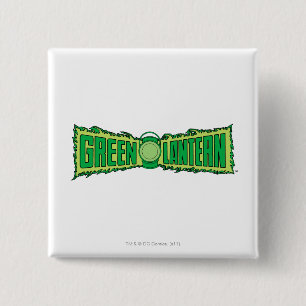 Green Lantern Logo with Lantern 2 Inch Square Button
