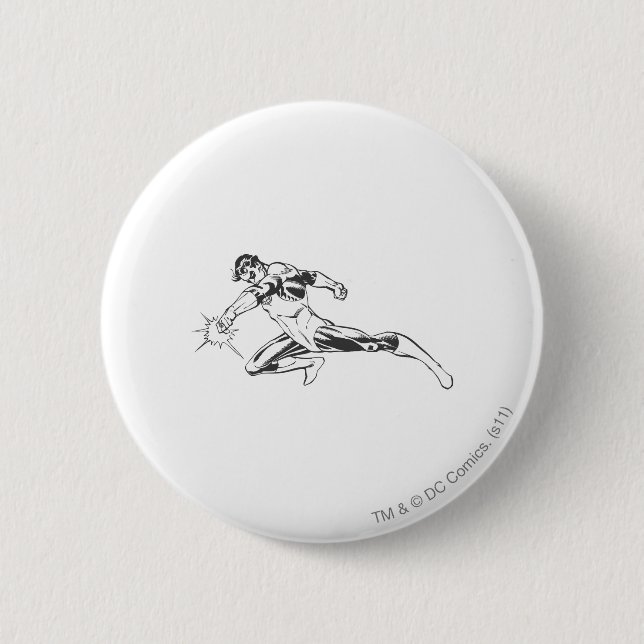 Green Lantern Lunges Down 2 Inch Round Button (Front)