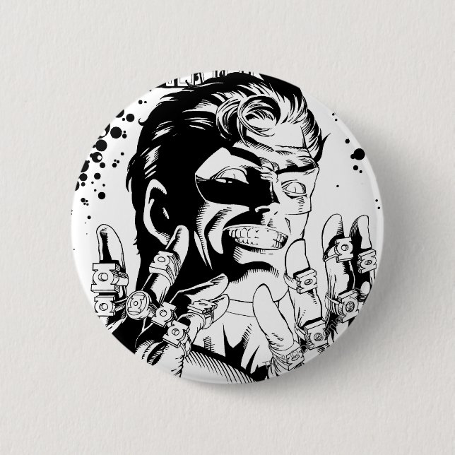 Green Lantern  - Many Rings, Black and White 2 Inch Round Button (Front)