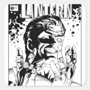 Green Lantern  - Many Rings, Black and White Square Sticker
