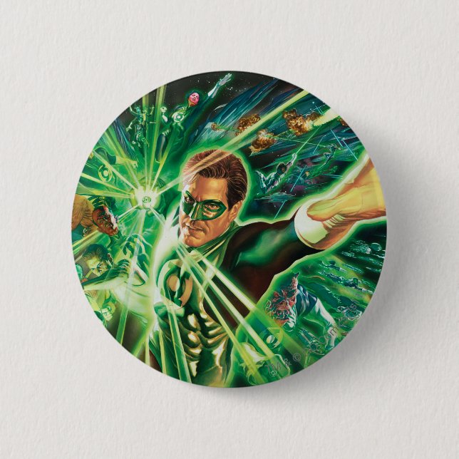 Green Lantern Painting 2 Inch Round Button (Front)