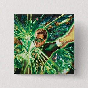 Green Lantern Painting 2 Inch Square Button