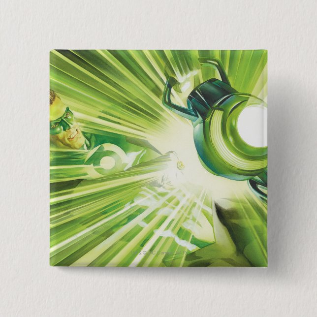 Green Lantern Power 2 Inch Square Button (Front)
