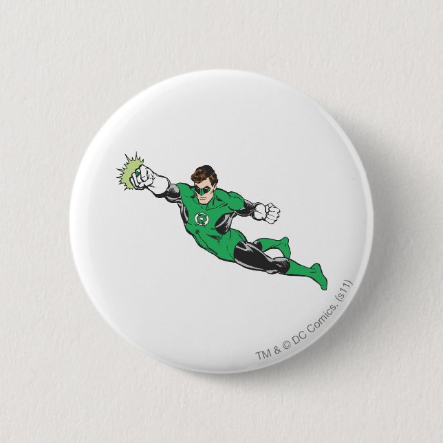 Green Lantern Punches 2 Inch Round Button (Front)