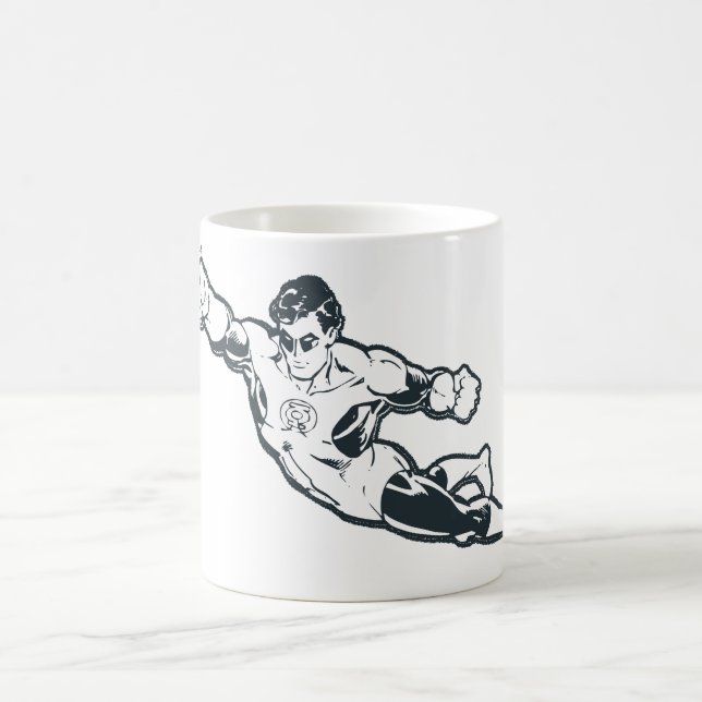 Green Lantern Punches BW Coffee Mug (Center)