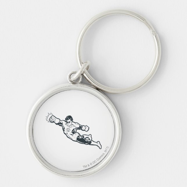 Green Lantern Punches BW Keychain (Front)
