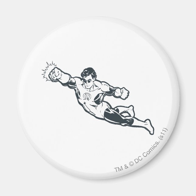 Green Lantern Punches BW Magnet (Front)