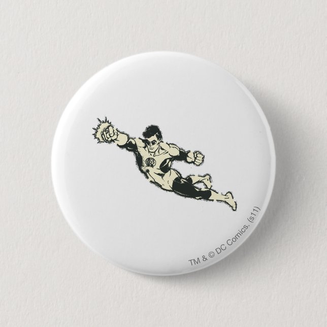 Green Lantern Punches Grunge 2 Inch Round Button (Front)