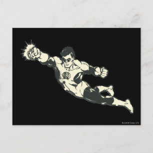 Green Lantern Punches Grunge Postcard