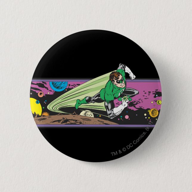 Green Lantern Races Thru Space 2 Inch Round Button (Front)