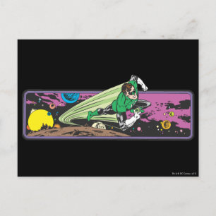Green Lantern Races Thru Space Postcard