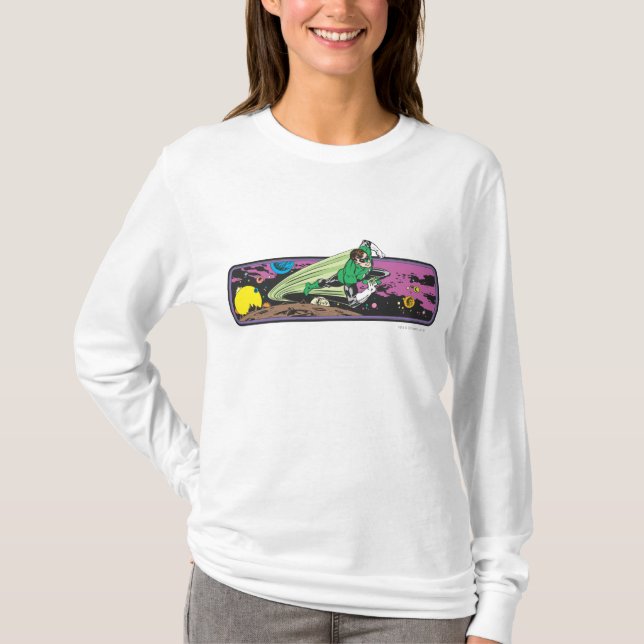Green Lantern Races Thru Space T-Shirt (Front)