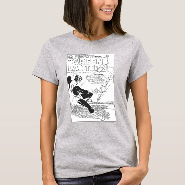 Green Lantern - Runaway Missile, Black and White T-Shirt (Front)