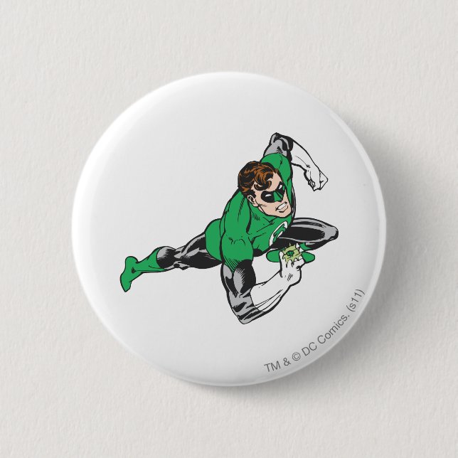 Green Lantern Runs 2 Inch Round Button (Front)