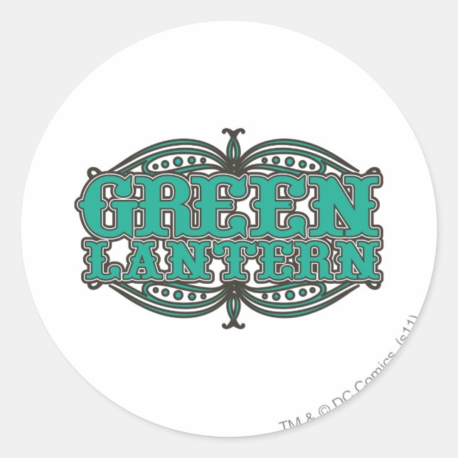 Green Lantern Showtime Letters Classic Round Sticker (Front)