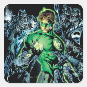 Green Lantern Surrounded - Colour Square Sticker