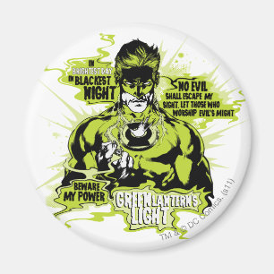Green Lantern Text Collage - Colour Magnet