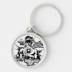 Green Lantern Text Collage Keychain
