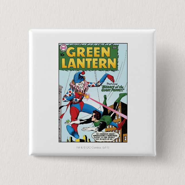 Green Lantern vs Clown 2 Inch Square Button (Front)