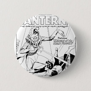 Green Lantern vs Clown, Black and White 2 Inch Round Button