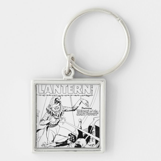 Green Lantern vs Clown, Black and White Keychain (Front)