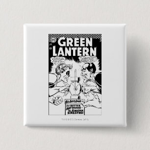Green Lantern vs Sinestro, Black and White 2 Inch Square Button