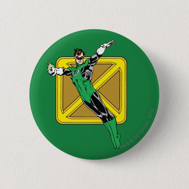 Green Lantern  with Background 2 Inch Round Button (Front)