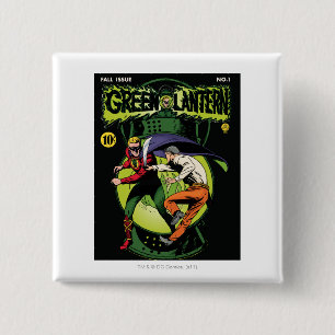 Green Lantern with cape in fight 2 Inch Square Button