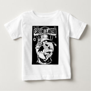Green Lantern with cape in fight, Black and White Baby T-Shirt