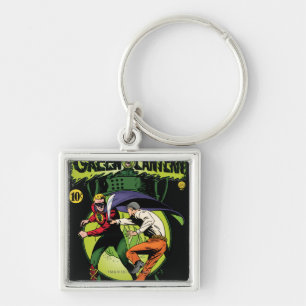Green Lantern with cape in fight Keychain