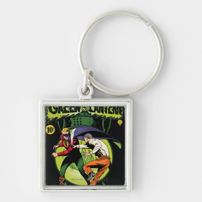 Green Lantern with cape in fight Keychain (Front)