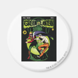 Green Lantern with cape in fight Magnet