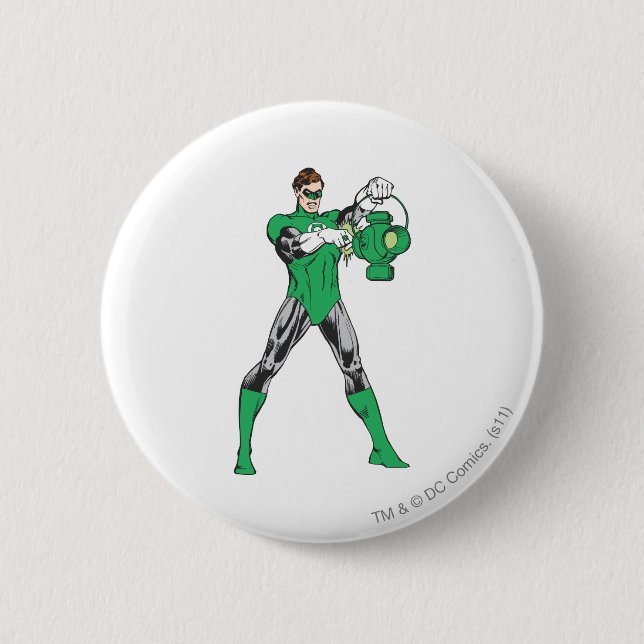 Green Lantern with Lantern 2 Inch Round Button (Front)