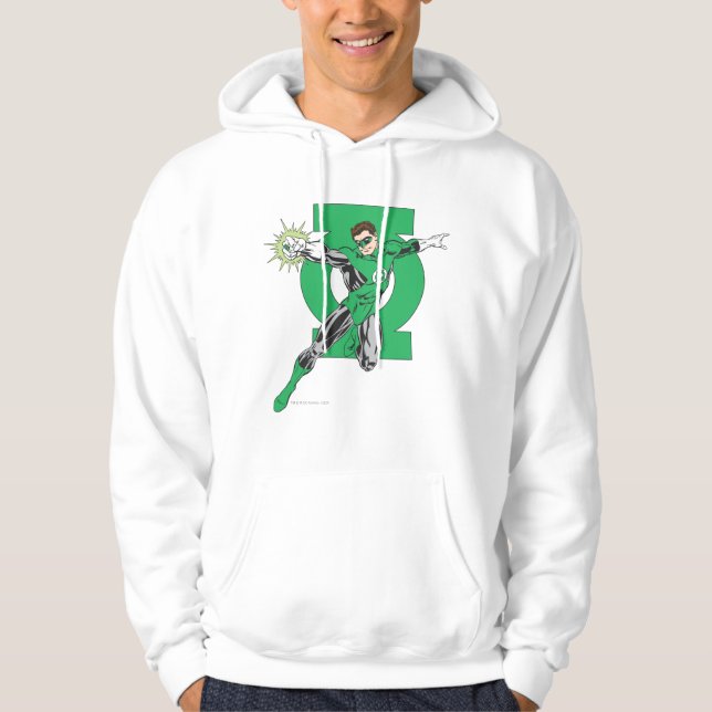 Green Lantern with Logo Background Hoodie (Front)