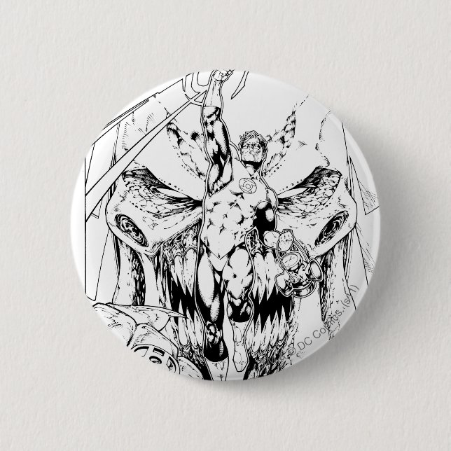 Green Lantern with stream of light 2 Inch Round Button (Front)