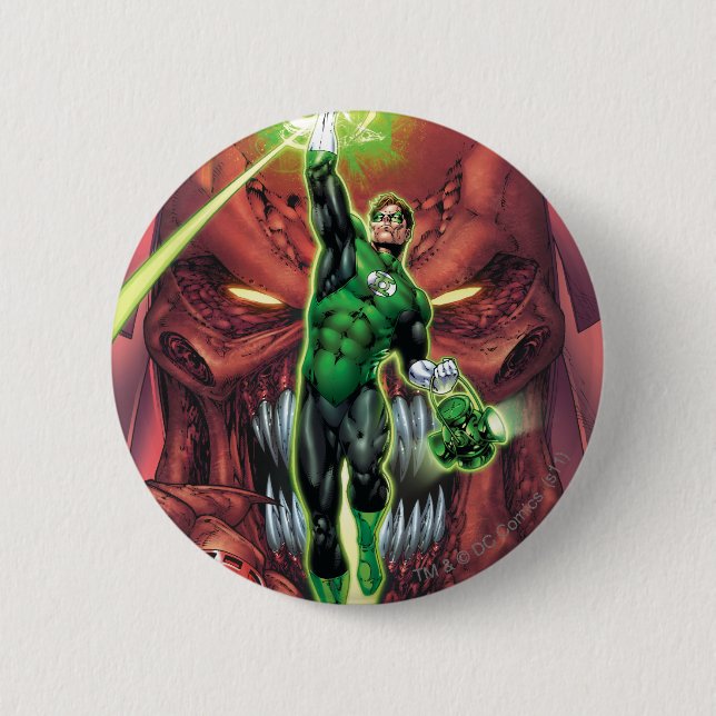 Green Lantern with stream of light - Colour 2 Inch Round Button (Front)