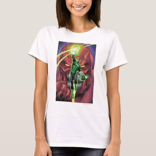 Green Lantern with stream of light - Colour T-Shirt (Front)