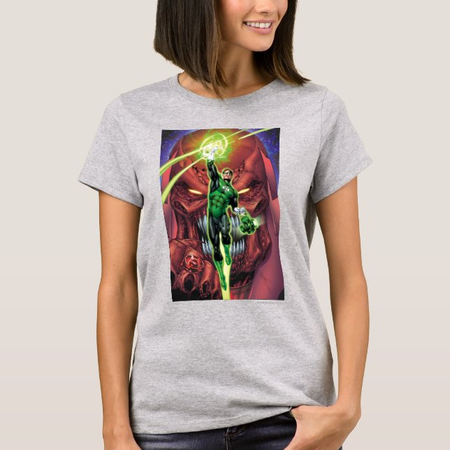 Green Lantern with stream of light - Colour T-Shirt (Front)