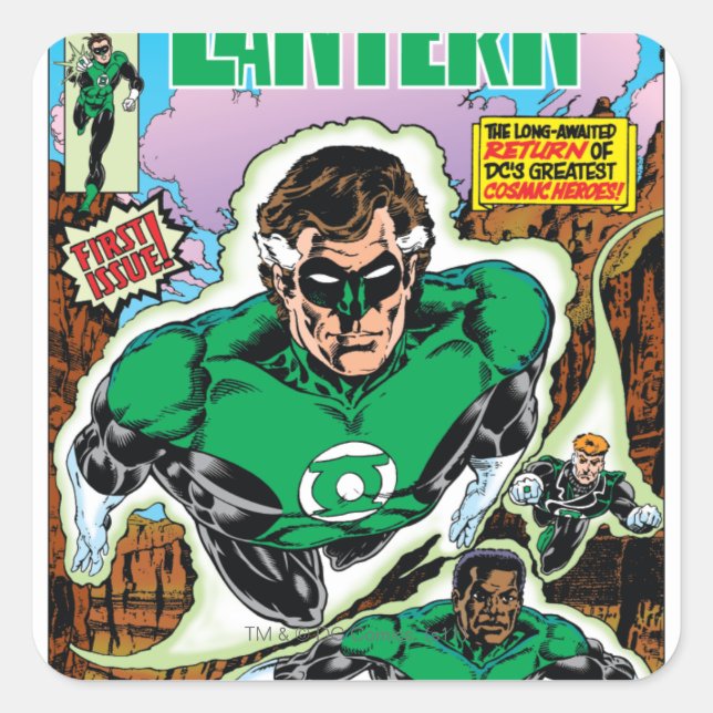 Green Lanterns Flying Square Sticker (Front)