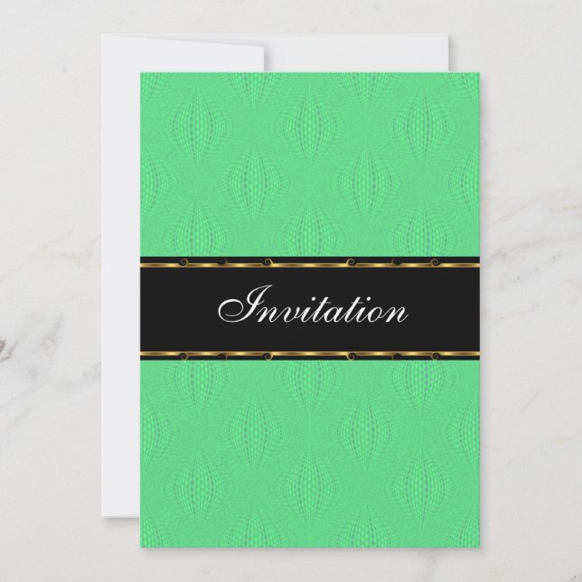 Green Lanterns Gold Black Birthday Event Invitation (Front)