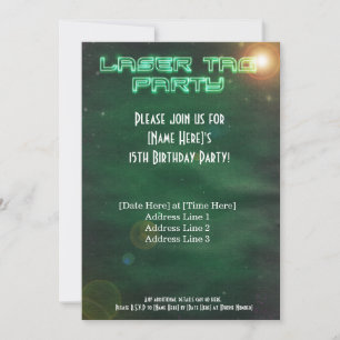 Green Laser Tag Invite