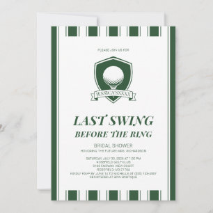 Green Last Swing Before the Ring Bridal Shower Invitation