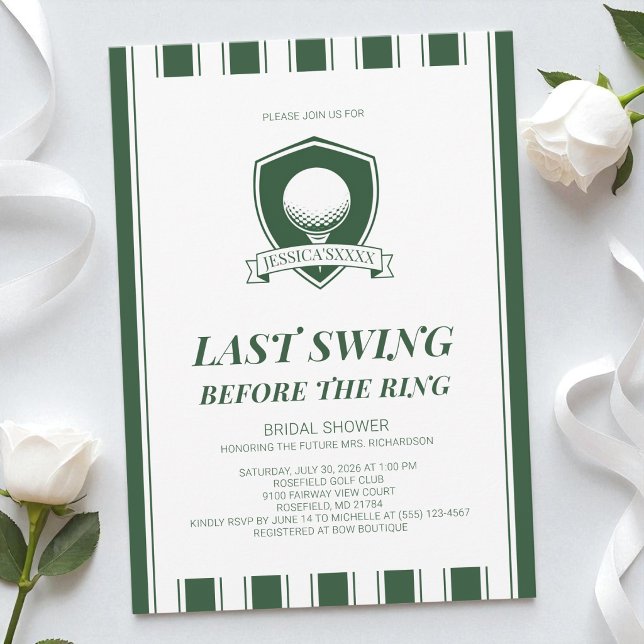 Green Last Swing Before the Ring Bridal Shower Invitation (Green Last Swing Before the Ring Bridal Shower Invitation)
