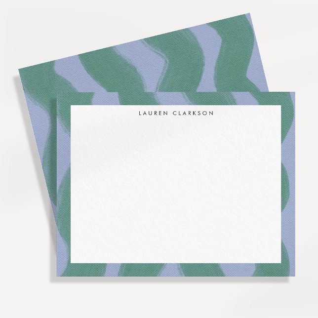 Green Lavender Wavy Border Note Card (Creator Uploaded)