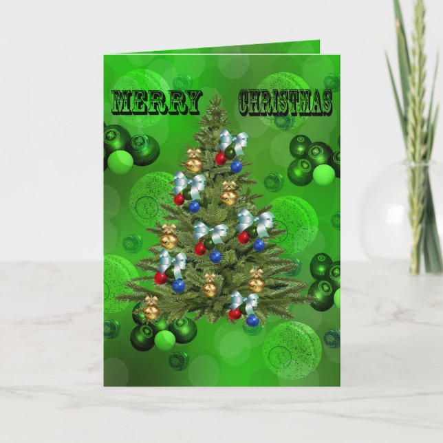 Green Lawn Bowls Christmas Design, Card (Front)