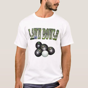 Green Lawn Bowls Logo And Lawn Bowls, T-Shirt