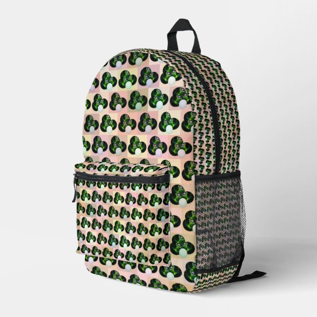 Green Lawn Bowls Pop Art, Full Print Backpack (Back Corner Right)