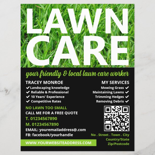Green Lawn, Lawn Care Services Flyer (Front)