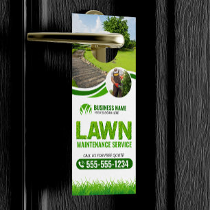 Green Lawn Maintenance Service Landscaping Mow Door Hanger